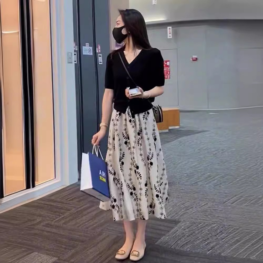 欧洲站夏季搭配女装整套韩系套装裙子2025新款港风御姐港味轻熟风