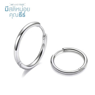 清醒点泰尔先生Pond小面包同款耳环PondPhuwin钛钢银色细线圈耳圈