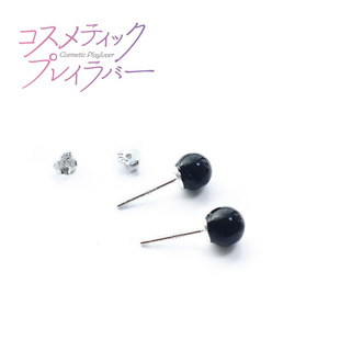 日剧美妆搭档情人奥野壮同款黑玛瑙耳钉S925纯银质感小众简约耳饰