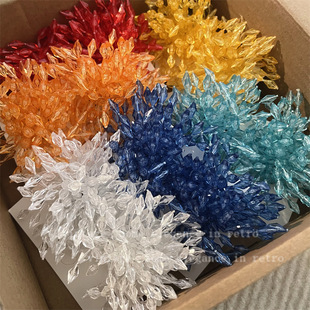 欧美夸张水晶串珠烟花耳环网红气质晚宴个性可开口戒指配饰女夏季