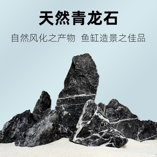 鱼缸造景石头酸洗青龙石装饰摆件