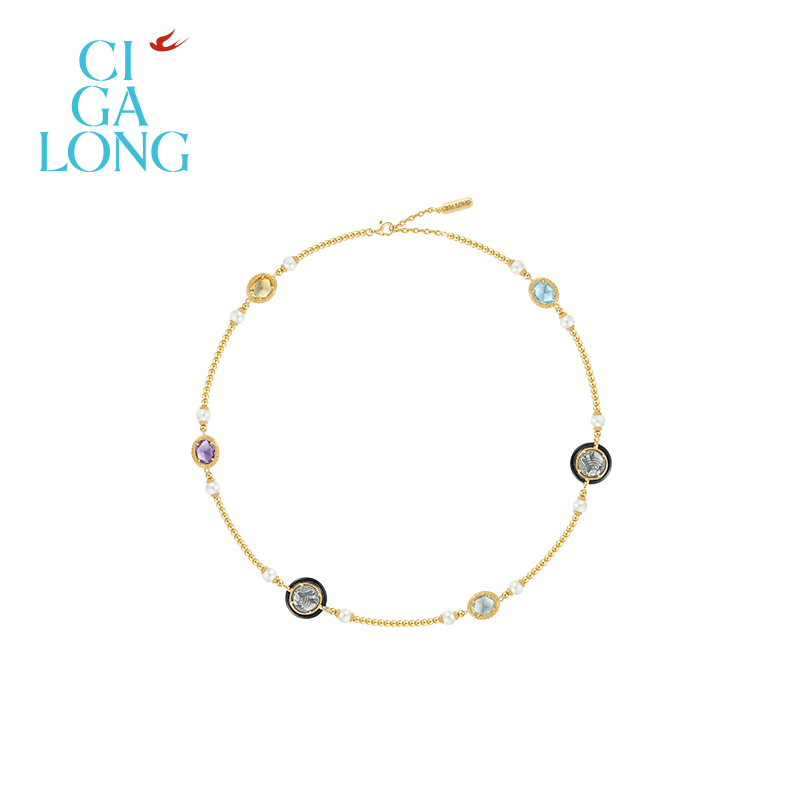 CIGALONG龙梓嘉古币星河黄水晶项链翡冷翠Firenze新中式珠宝