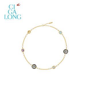 CIGALONG龙梓嘉古币星河黄水晶项链翡冷翠Firenze新中式 珠宝
