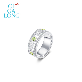 CIGALONG龙梓嘉林中燕橄榄石项链飞燕系列新中式 珠宝