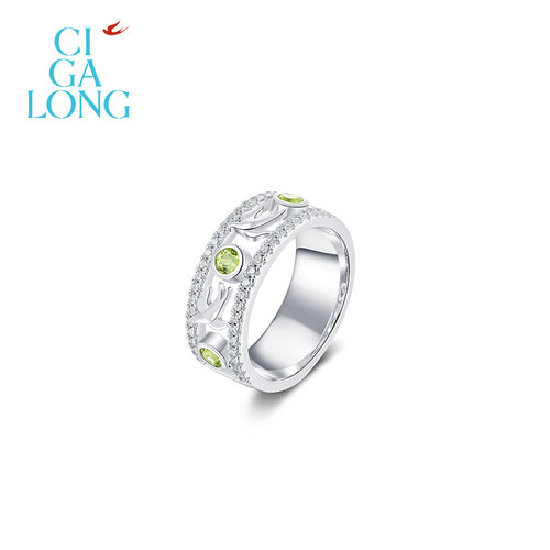 CIGALONG龙梓嘉林中燕橄榄石项链飞燕系列新中式珠宝