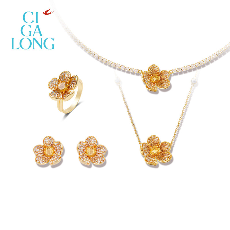 CIGALONG龙梓嘉小簪花耳钉