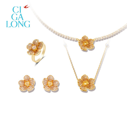 CIGALONG龙梓嘉小簪花耳钉