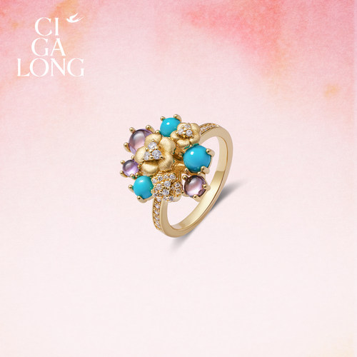 CIGALONG金丝芙蓉项链