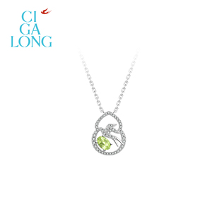 CIGALONG龙梓嘉天禄燕葫芦橄榄石项链耳钉戒指飞燕系列新中式 珠宝