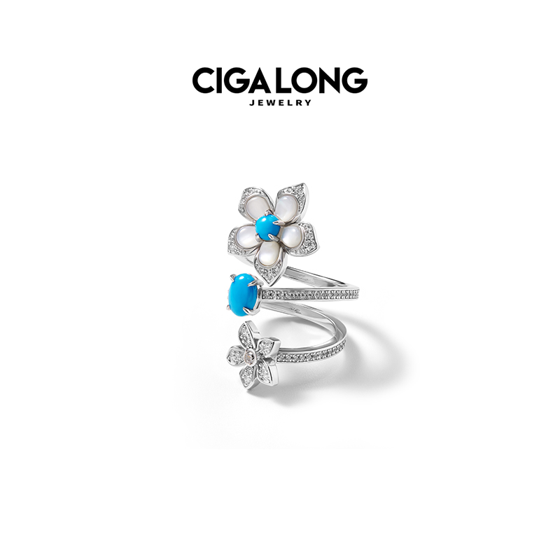 【灵感设计师陈昊宇】CIGALONG龙梓嘉风车茉莉绿松石多圈戒指新品
