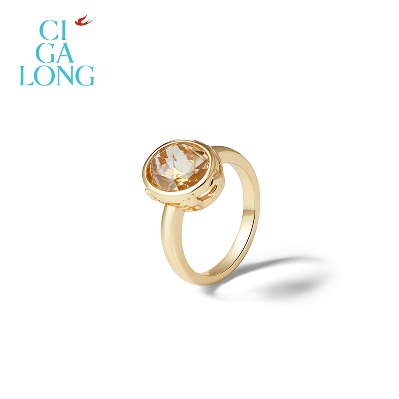 CIGALONG龙梓嘉镜湖飞燕黄水晶项链耳钉戒指新品系列新中式珠宝