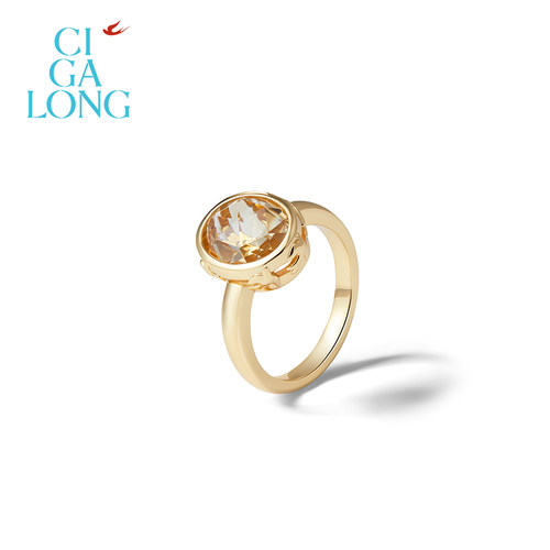 CIGALONG龙梓嘉镜湖飞燕黄水晶项链耳钉戒指新品系列新中式珠宝