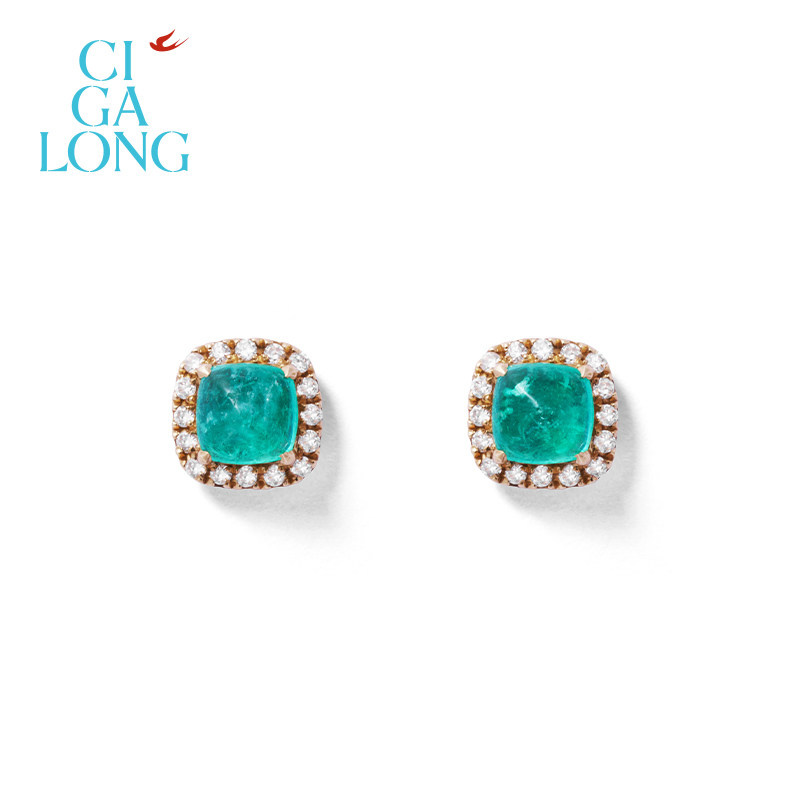 [新品]CIGALONG龙梓嘉哥伦比亚祖母绿耳钉18K耳饰新中式珠宝,珠宝/钻石/翡翠,耳饰,淘宝优惠券,粉丝福利购,淘宝优惠卷