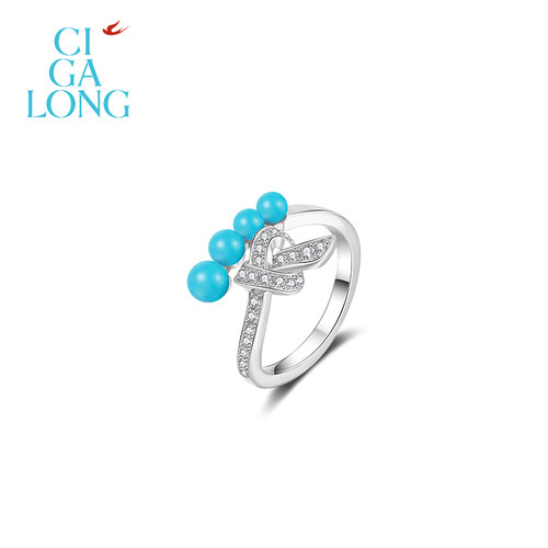 CIGALONG龙梓嘉如意结绿松石戒指东方悠然新中式珠宝