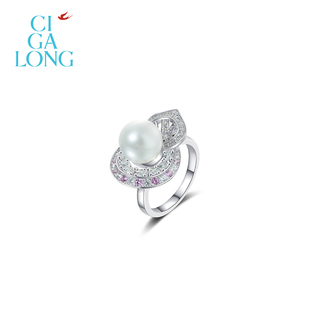 CIGALONG龙梓嘉爱迪生有核珍珠项链戒指耳钉福禄荷包新中式 珠宝