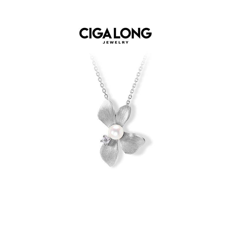 【灵感设计师陈昊宇】CIGALONG龙梓嘉银丝茉莉珍珠项链新品珠宝