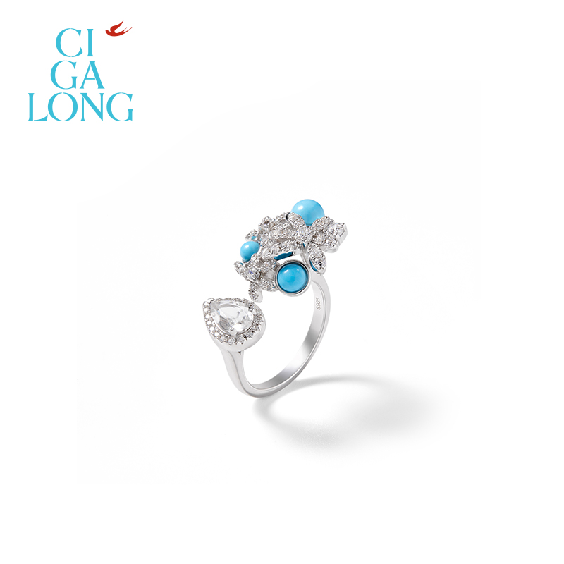 【灵感设计师陈昊宇】CIGALONG龙梓嘉绒花茉莉绿松石项链新品珠宝