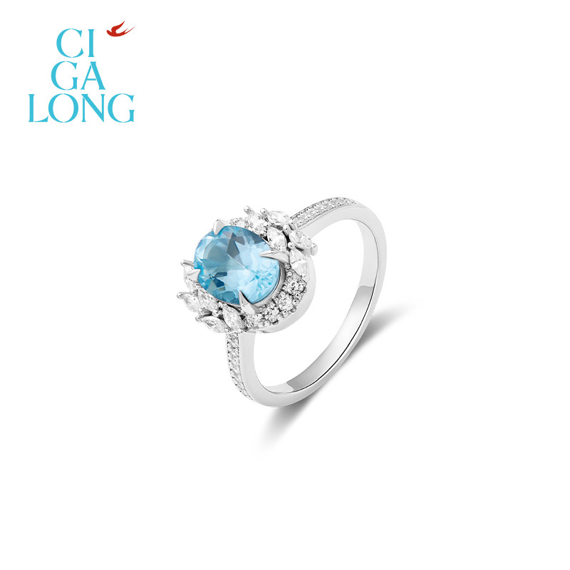 [新品]CIGALONG龙梓嘉小环珮托帕石橄榄石海蓝宝项链耳钉戒指珠宝