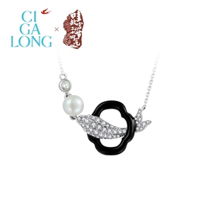 CIGALONG龙梓嘉锦鲤跃门珍珠项链耳钉新中式 珠宝新年礼物