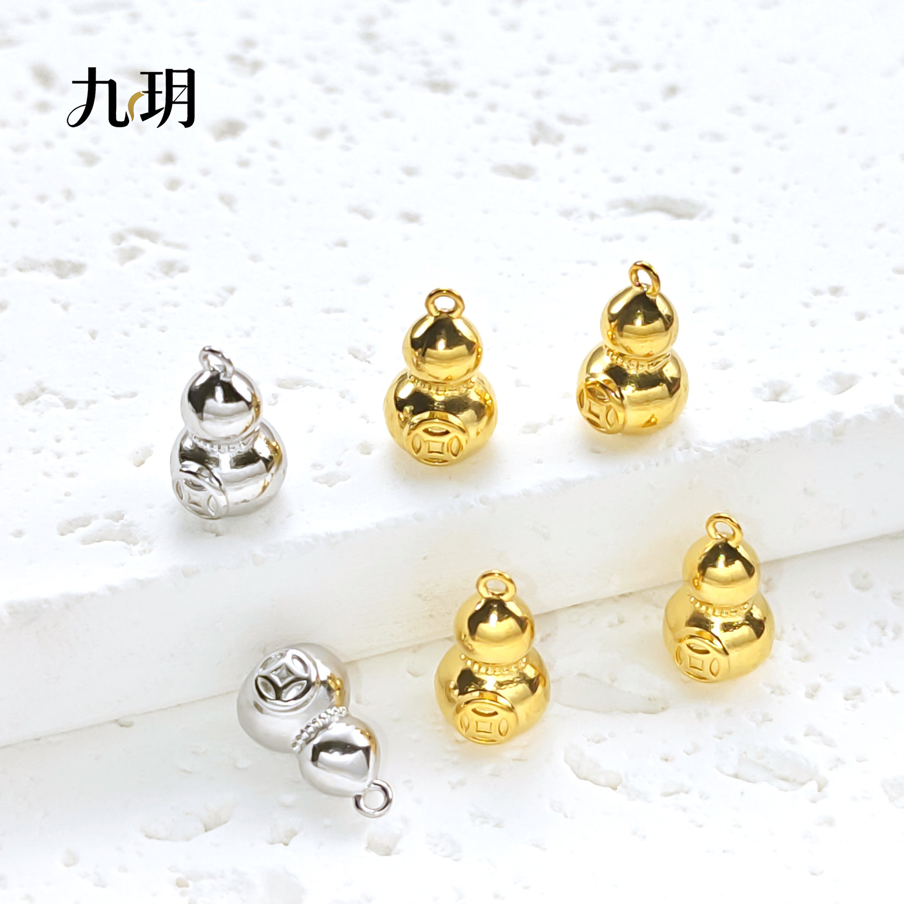 不锈钢钱币葫芦镀金吊坠长期保色
