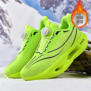 加绒保暖青少年运动鞋 赤兔9pro跑步鞋 大童学生旋转纽扣减震跑鞋