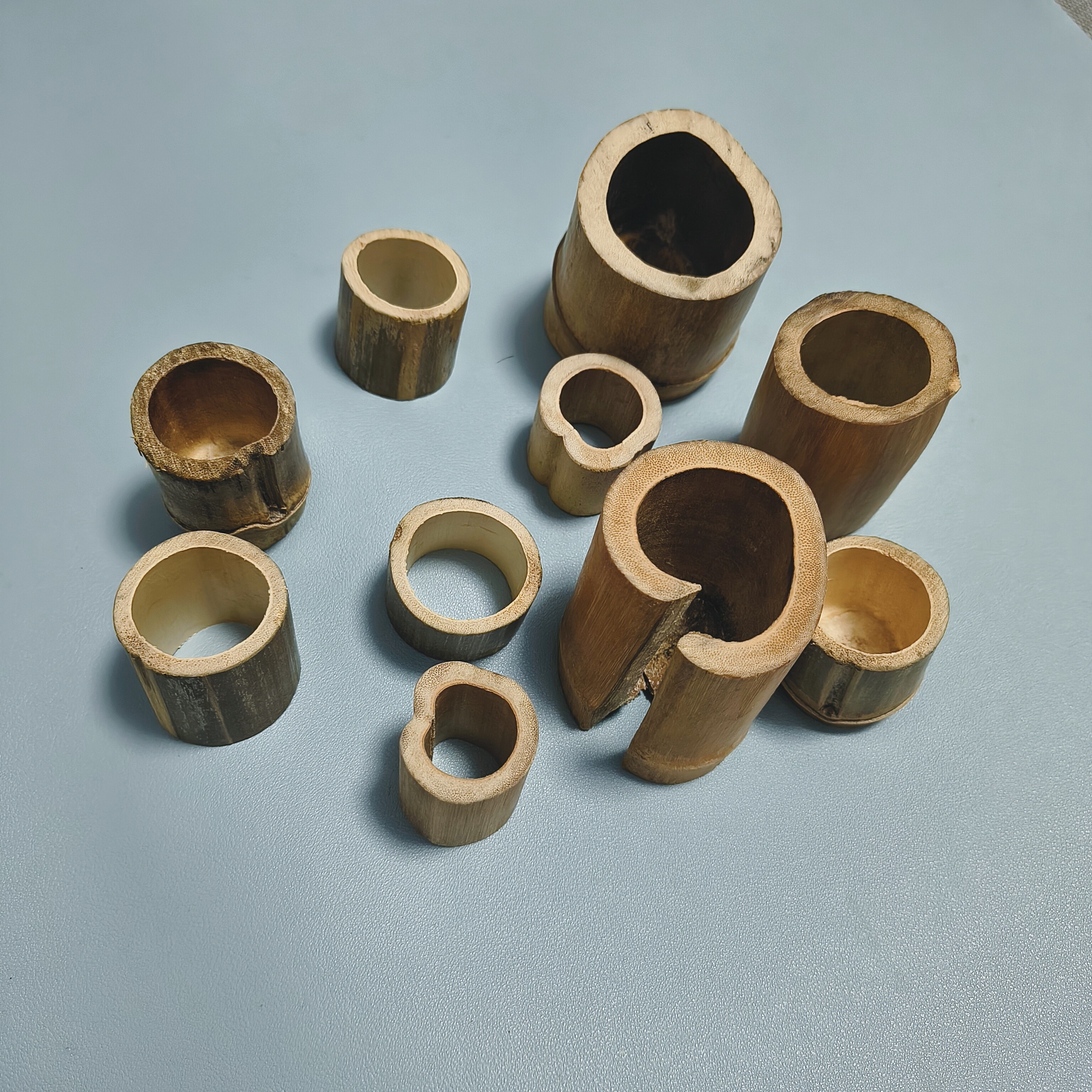 极简竹筒盖置 茶盘配件壶盖架 家用办公室茶台摆件原创手工茶道具