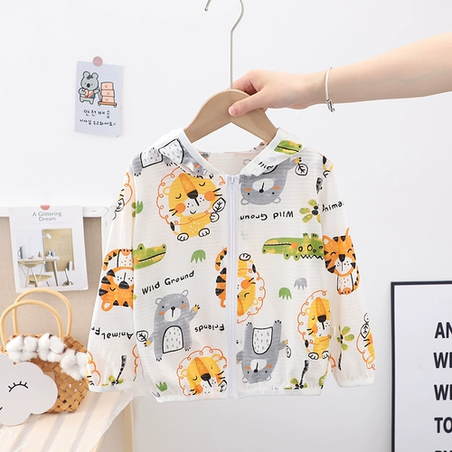 Тонкая детская хлопковая летняя одежда, одежда для защиты от солнца, дышащая дорожная куртка с капюшоном