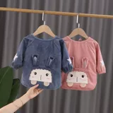 Детский водонепроницаемый фартук, демисезонный вельветовый лонгслив подходит для мужчин и женщин, нагрудник для еды, анти-грязь, сзади на завязках