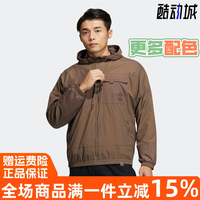 阿迪达斯专柜正品加绒连帽外套