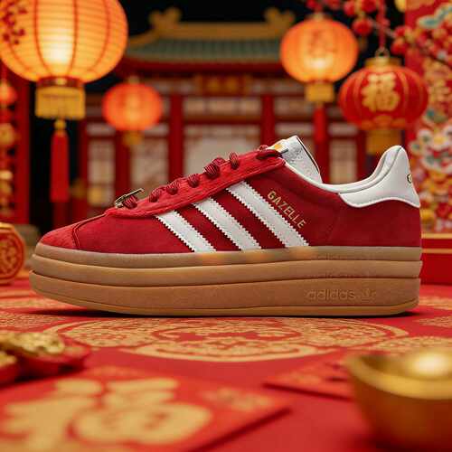 阿迪达斯三叶草贺聪同款2026新年款马年限定T头板鞋德训鞋 KJ4293