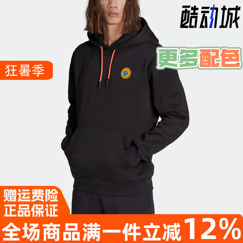 阿迪达斯三叶草加绒连帽套头衫