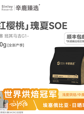 Sinloy辛鹿 埃塞俄比亚日晒瑰夏G1红樱桃soe精品手冲咖啡豆250g