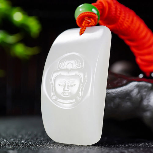 新店开业福利和田玉白玉观音手牌挂件吊坠