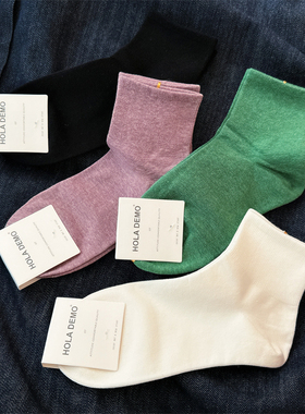 吉良先生 女士短袜纯棉白色女袜简约百搭日系春夏薄款低帮袜子女