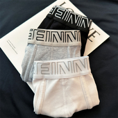 纯棉薄款 男平角裤 透气纯白色短裤 个性 男士 潮流青年运动四角裤 内裤