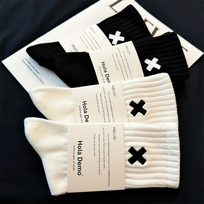 袜子男士中筒袜纯棉男袜潮运动袜