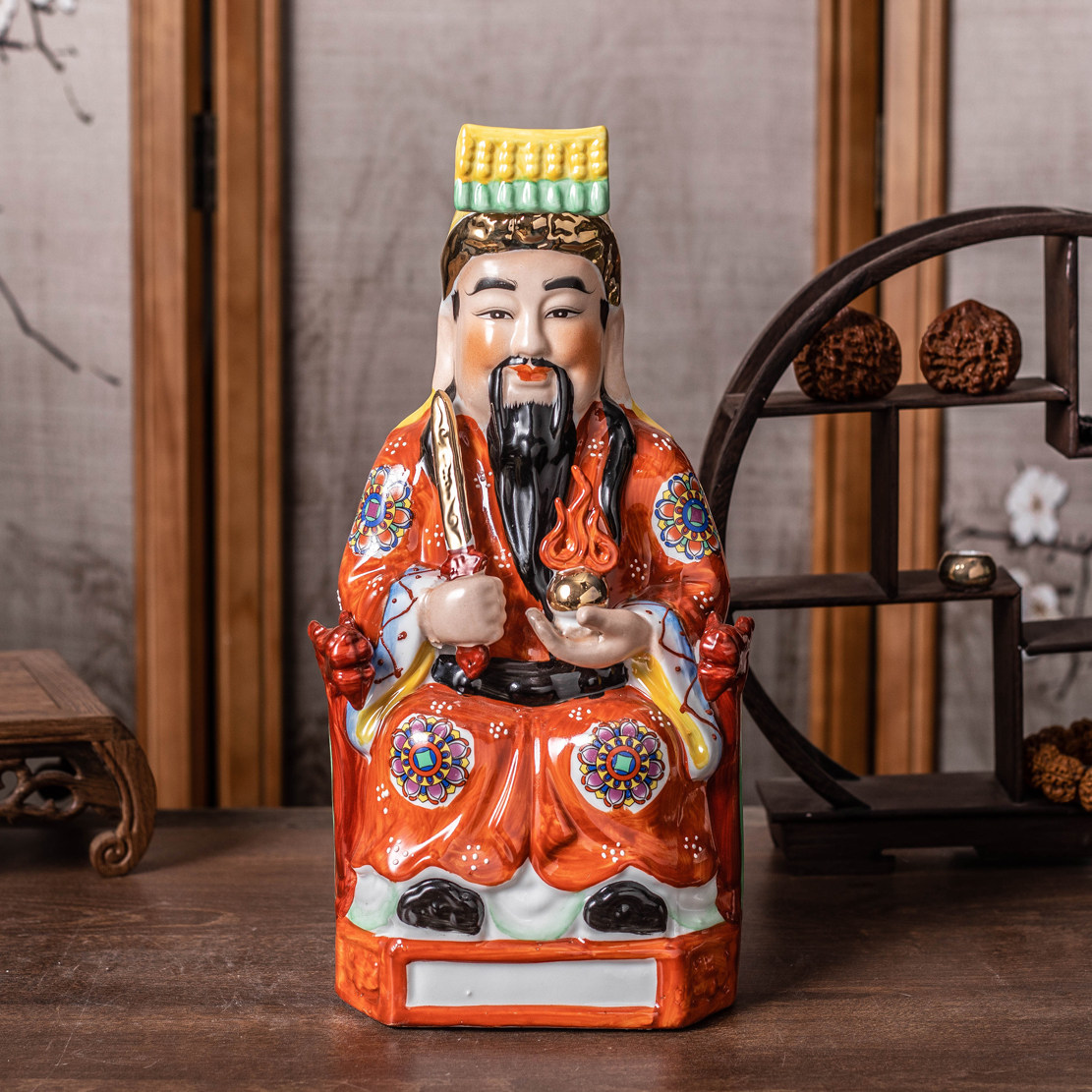 陶瓷神像火神祝融五行火神爷神像佛像水神爷神供奉摆件