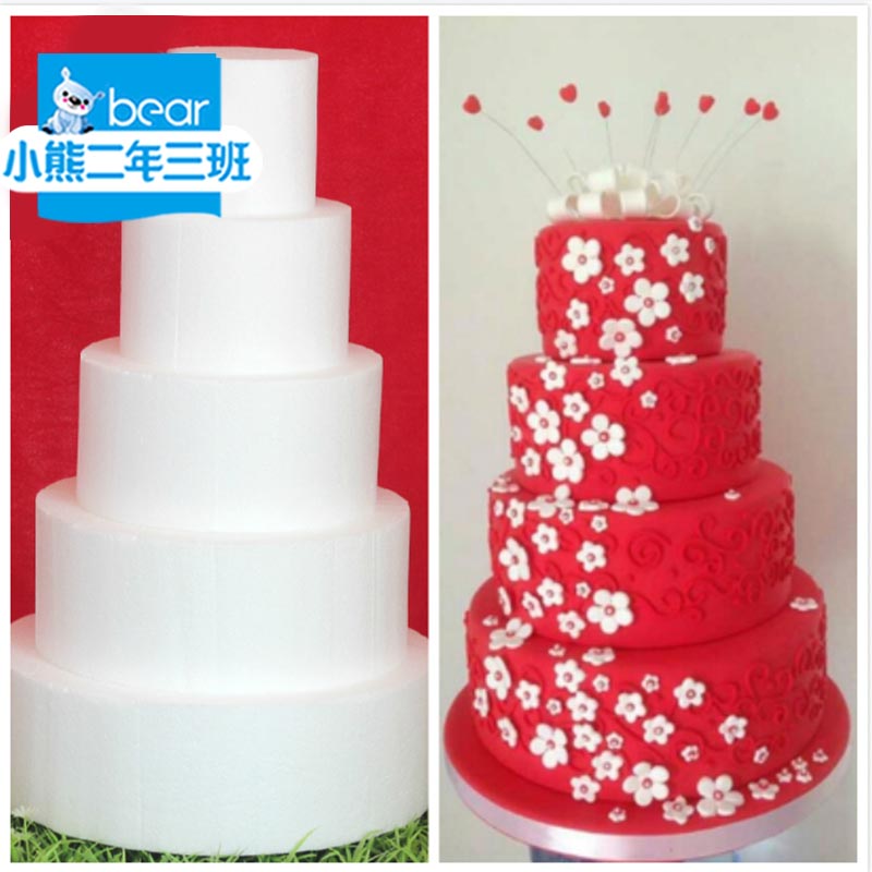 厂家直销裱花模型模具假体泡沫蛋糕胚圆柱体保利龙多层单层保丽龙