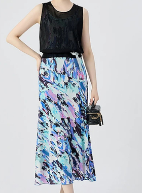 依衣阿家538024新款时尚气质百搭舒适透气超薄圆领宽松针织背心