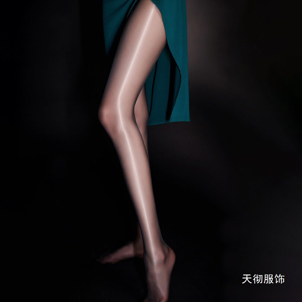 大码无缝油光油亮开档免脱丝袜黑丝袜子极光丝滑无缝档带脚型夏款