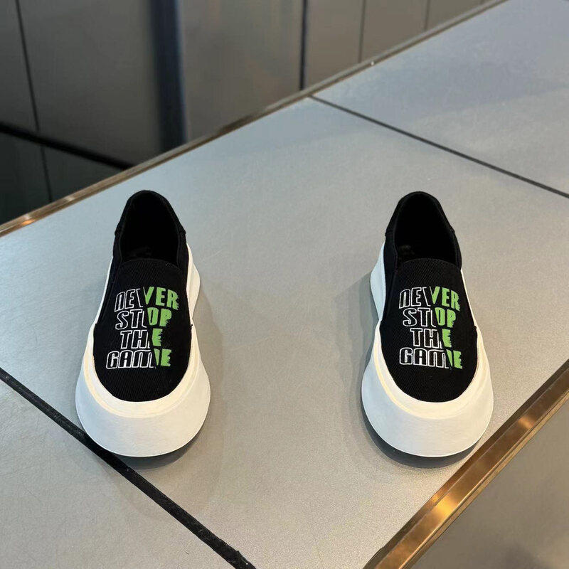 春季潮流百搭透气布面一脚蹬懒人鞋男厚底板鞋韩版时尚休闲帆布鞋,流行男鞋,时尚休闲鞋,淘宝优惠券,粉丝福利购,淘宝优惠卷