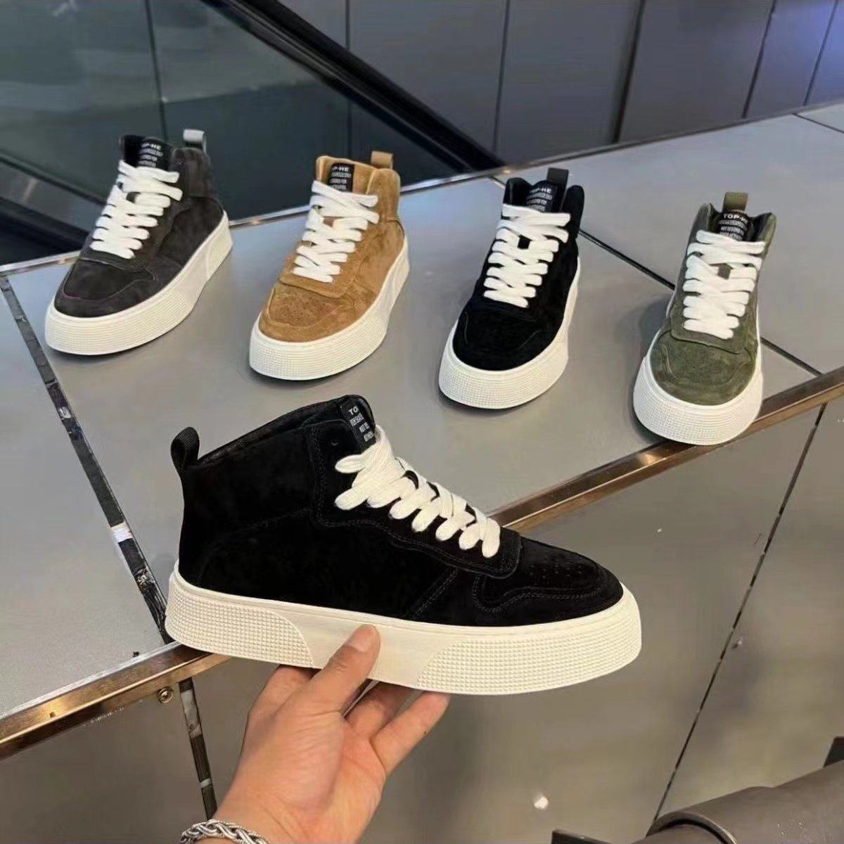 男鞋冬季翻毛皮加绒保暖高帮板鞋厚底休闲鞋潮男款马丁靴短靴棉鞋,运动鞋new,运动休闲鞋,淘宝优惠券,粉丝福利购,淘宝优惠卷