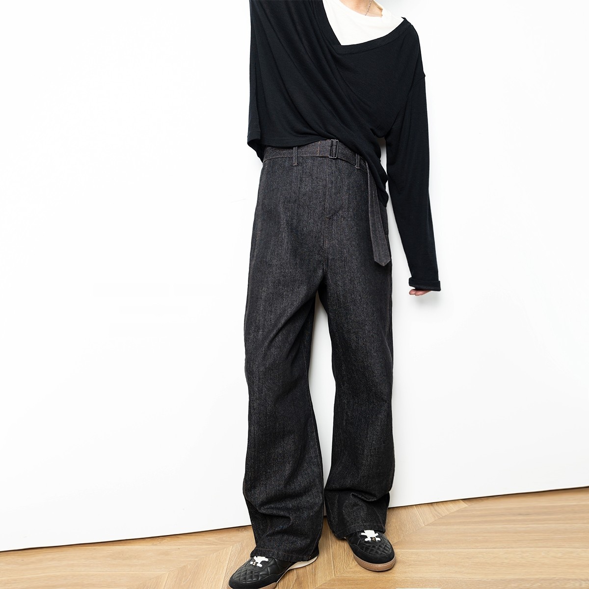 日本进口原色窄幅赤耳弯刀牛仔裤