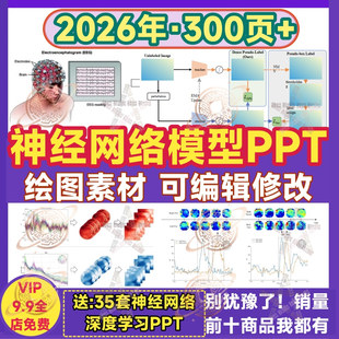 神经网络模型PPT模板 深度学习流程图框架图逻辑图可编辑绘图模板