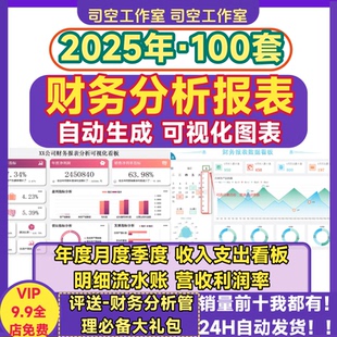 财务报表分析毛利润率成本营收支明细数据可视化excel表管理系统