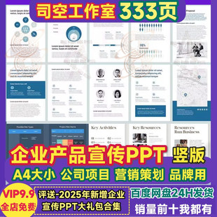 产品宣传PPT模板公司企业品牌营销策划项目提案手画册竖版A4素材