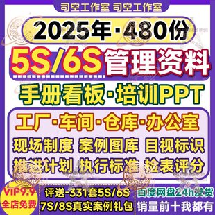 5S现场管理培训手册 工厂办公室企业6S精益改善标准看板PPT资料