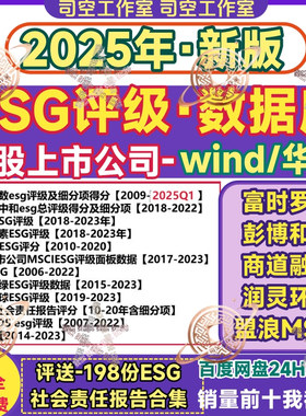 上市公司esg评级数据 wind华政评分碳中和细分项商道融绿彭搏润灵