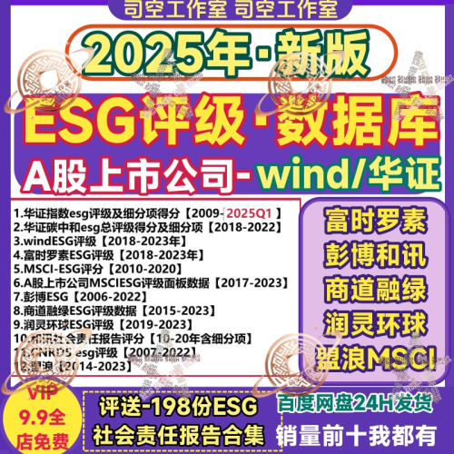 上市公司esg评级数据 wind华政评分碳中和细分项商道融绿彭搏润灵