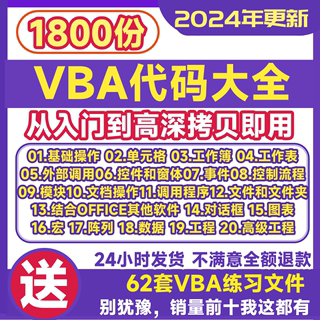 EXCEL VBA基础知识代码库源代码自定义函数实例工作表自动化设置